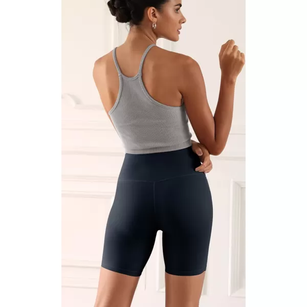 ODODOS ODCLOUD 2Pack Lounge Yoga Shorts for Women 4quot  6quot  8quot 10quot High Waist Buttery Soft Biker ShortsBlackdeep Navy