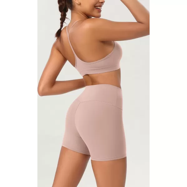 ODODOS ODCLOUD 2Pack Lounge Yoga Shorts for Women 4quot  6quot  8quot 10quot High Waist Buttery Soft Biker ShortsBlackdusty Pink