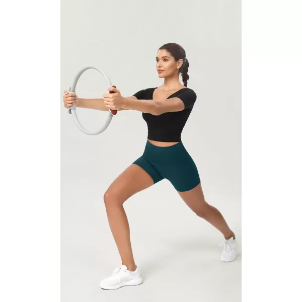 ODODOS ODCLOUD 2Pack Lounge Yoga Shorts for Women 4quot  6quot  8quot 10quot High Waist Buttery Soft Biker ShortsBlackforest Teal