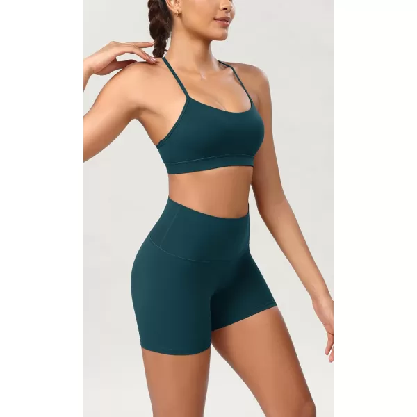 ODODOS ODCLOUD 2Pack Lounge Yoga Shorts for Women 4quot  6quot  8quot 10quot High Waist Buttery Soft Biker ShortsBlackforest Teal