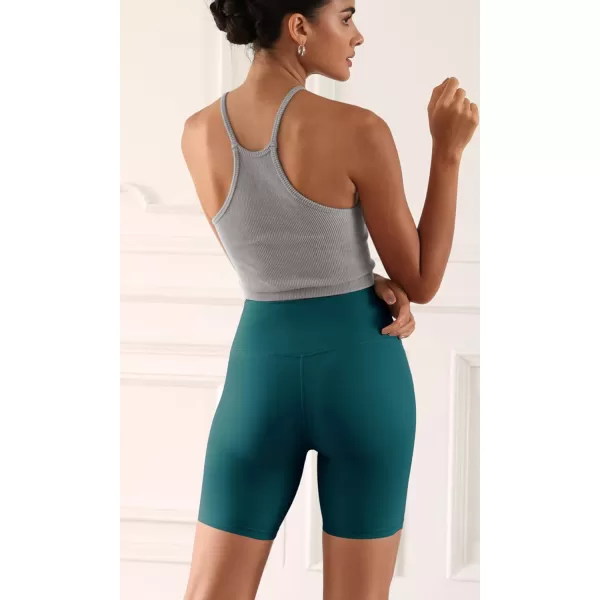 ODODOS ODCLOUD 2Pack Lounge Yoga Shorts for Women 4quot  6quot  8quot 10quot High Waist Buttery Soft Biker ShortsBlackforest Teal