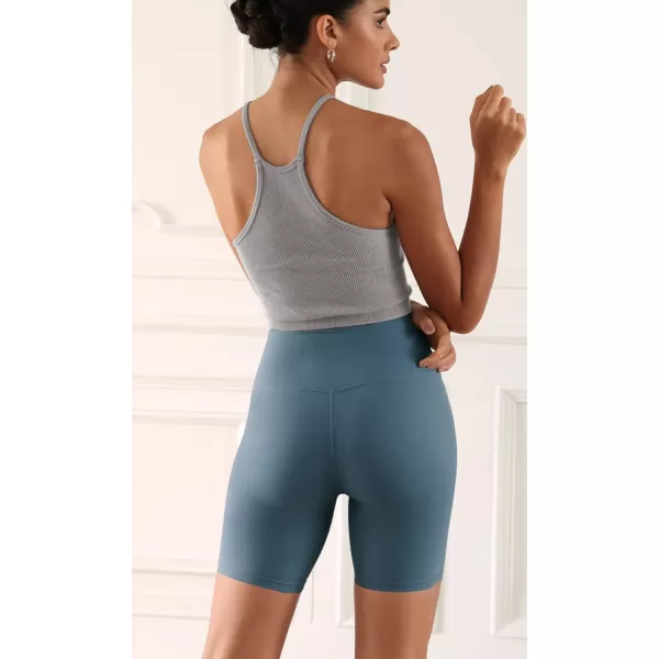 ODODOS ODCLOUD 2Pack Lounge Yoga Shorts for Women 4quot  6quot  8quot 10quot High Waist Buttery Soft Biker ShortsBlackink Blue