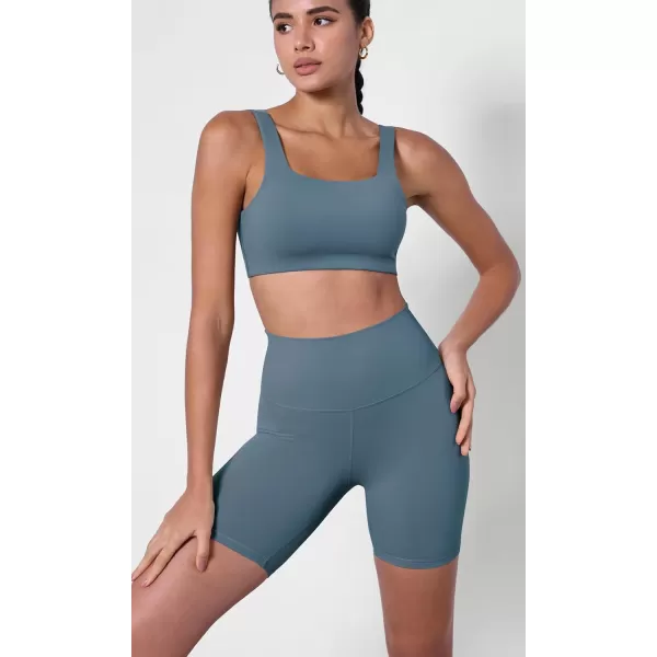 ODODOS ODCLOUD 2Pack Lounge Yoga Shorts for Women 4quot  6quot  8quot 10quot High Waist Buttery Soft Biker ShortsBlackink Blue
