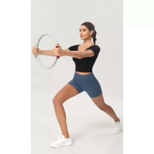 ODODOS ODCLOUD 2Pack Lounge Yoga Shorts for Women 4quot  6quot  8quot 10quot High Waist Buttery Soft Biker ShortsBlackink Blue