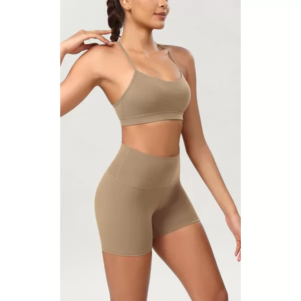 ODODOS ODCLOUD 2Pack Lounge Yoga Shorts for Women 4quot  6quot  8quot 10quot High Waist Buttery Soft Biker ShortsBlacklight Brown