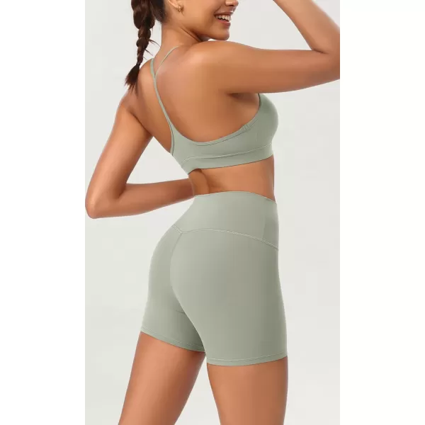 ODODOS ODCLOUD 2Pack Lounge Yoga Shorts for Women 4quot  6quot  8quot 10quot High Waist Buttery Soft Biker ShortsBlacklime Stone