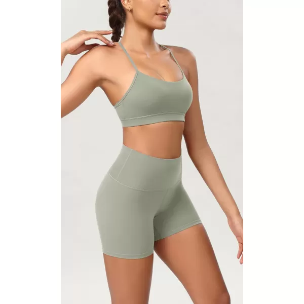 ODODOS ODCLOUD 2Pack Lounge Yoga Shorts for Women 4quot  6quot  8quot 10quot High Waist Buttery Soft Biker ShortsBlacklime Stone