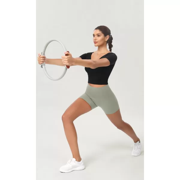ODODOS ODCLOUD 2Pack Lounge Yoga Shorts for Women 4quot  6quot  8quot 10quot High Waist Buttery Soft Biker ShortsBlacklime Stone