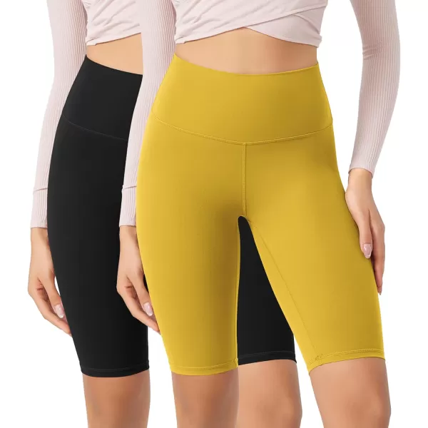 ODODOS ODCLOUD 2Pack Lounge Yoga Shorts for Women 4quot  6quot  8quot 10quot High Waist Buttery Soft Biker ShortsBlackmango Mint