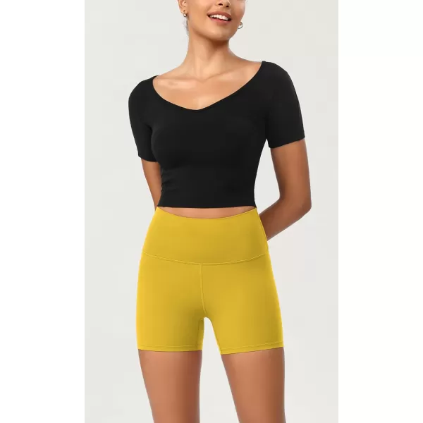 ODODOS ODCLOUD 2Pack Lounge Yoga Shorts for Women 4quot  6quot  8quot 10quot High Waist Buttery Soft Biker ShortsBlackmango Mint