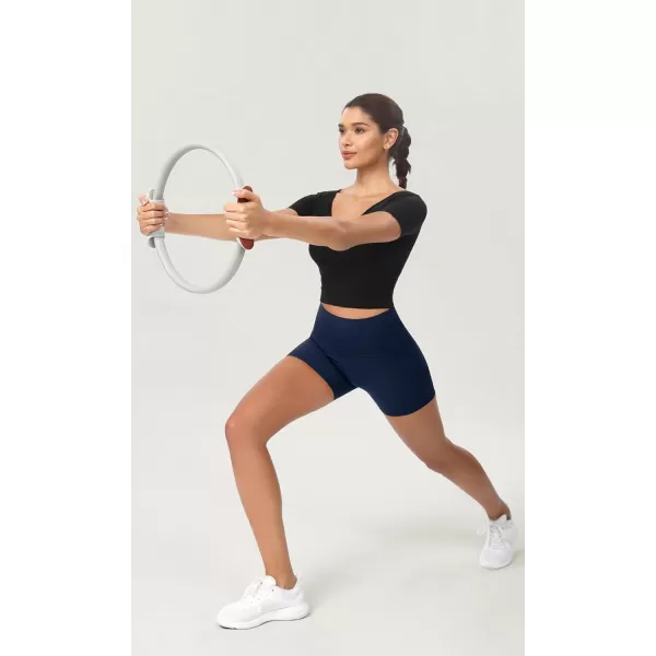 ODODOS ODCLOUD 2Pack Lounge Yoga Shorts for Women 4quot  6quot  8quot 10quot High Waist Buttery Soft Biker ShortsBlacknavy