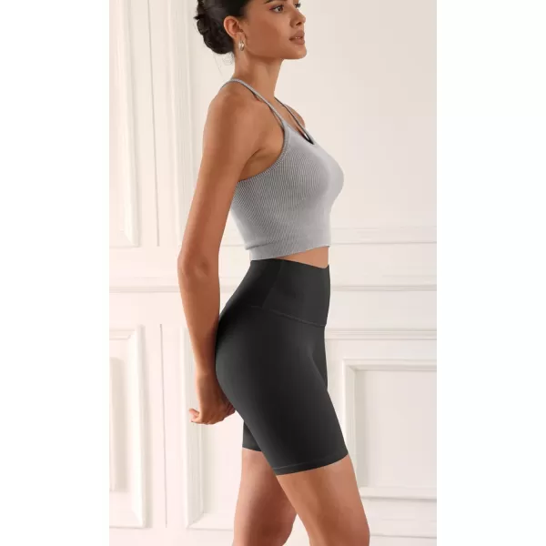 ODODOS ODCLOUD 2Pack Lounge Yoga Shorts for Women 4quot  6quot  8quot 10quot High Waist Buttery Soft Biker ShortsBlackonyx Black Grey