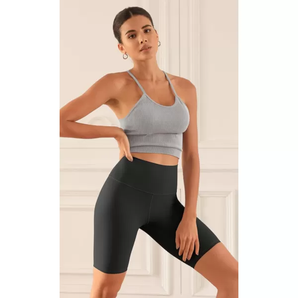 ODODOS ODCLOUD 2Pack Lounge Yoga Shorts for Women 4quot  6quot  8quot 10quot High Waist Buttery Soft Biker ShortsBlackonyx Black Grey