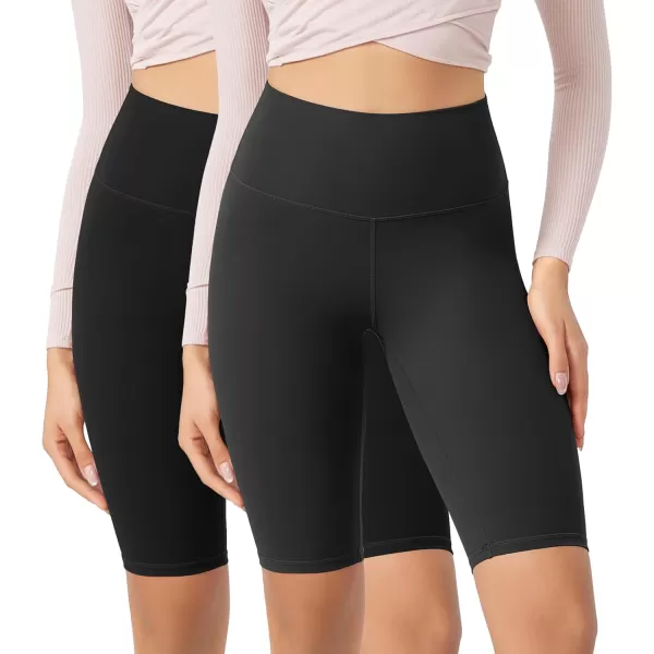 ODODOS ODCLOUD 2Pack Lounge Yoga Shorts for Women 4quot  6quot  8quot 10quot High Waist Buttery Soft Biker ShortsBlackonyx Black Grey
