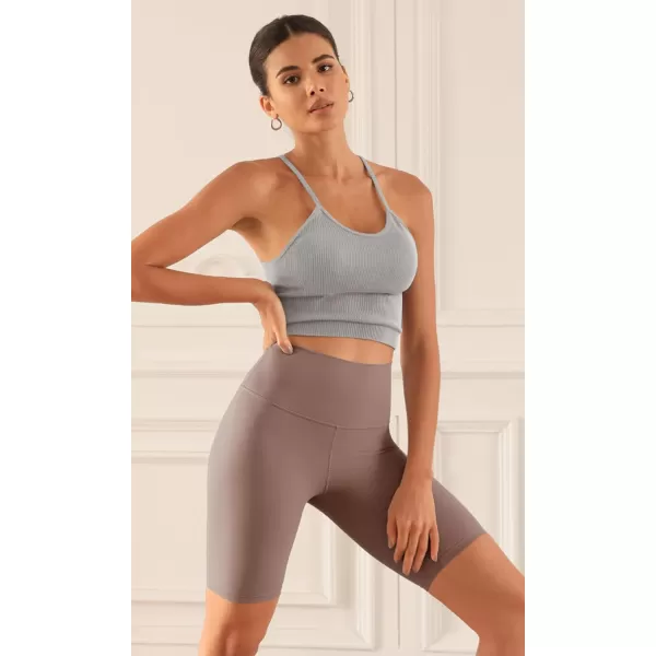 ODODOS ODCLOUD 2Pack Lounge Yoga Shorts for Women 4quot  6quot  8quot 10quot High Waist Buttery Soft Biker ShortsBlackpurple Taupe