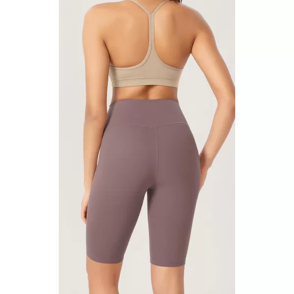ODODOS ODCLOUD 2Pack Lounge Yoga Shorts for Women 4quot  6quot  8quot 10quot High Waist Buttery Soft Biker ShortsBlackpurple Taupe