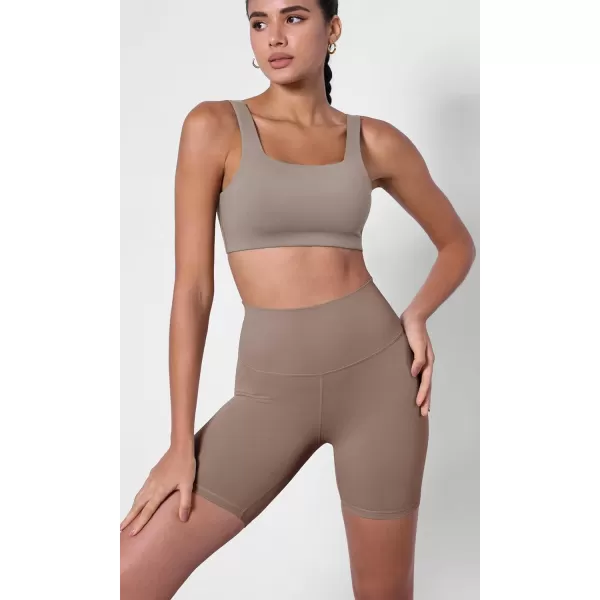 ODODOS ODCLOUD 2Pack Lounge Yoga Shorts for Women 4quot  6quot  8quot 10quot High Waist Buttery Soft Biker ShortsBlackpurple Taupe