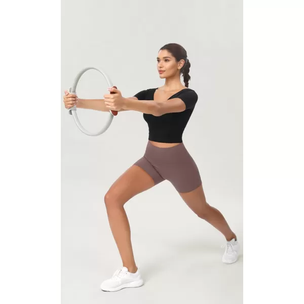 ODODOS ODCLOUD 2Pack Lounge Yoga Shorts for Women 4quot  6quot  8quot 10quot High Waist Buttery Soft Biker ShortsBlackpurple Taupe