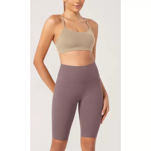 ODODOS ODCLOUD 2Pack Lounge Yoga Shorts for Women 4quot  6quot  8quot 10quot High Waist Buttery Soft Biker ShortsBlackpurple Taupe