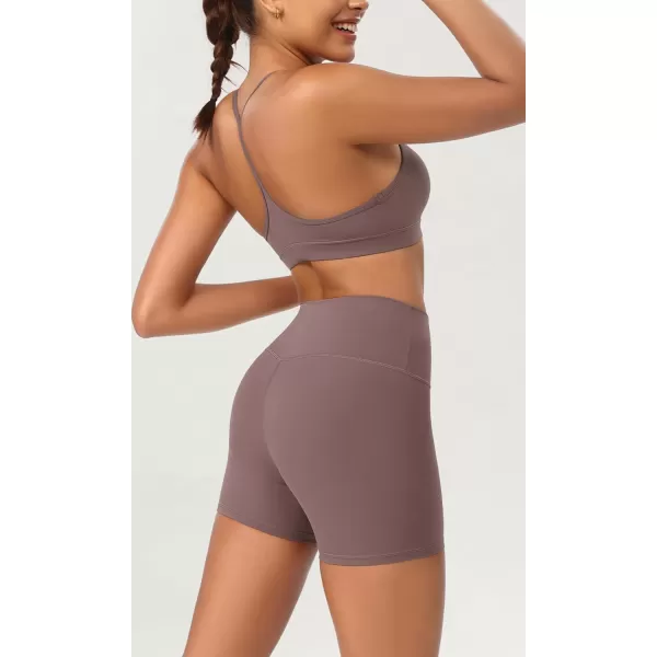 ODODOS ODCLOUD 2Pack Lounge Yoga Shorts for Women 4quot  6quot  8quot 10quot High Waist Buttery Soft Biker ShortsBlackpurple Taupe