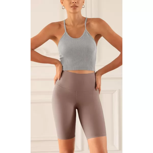 ODODOS ODCLOUD 2Pack Lounge Yoga Shorts for Women 4quot  6quot  8quot 10quot High Waist Buttery Soft Biker ShortsBlackpurple Taupe