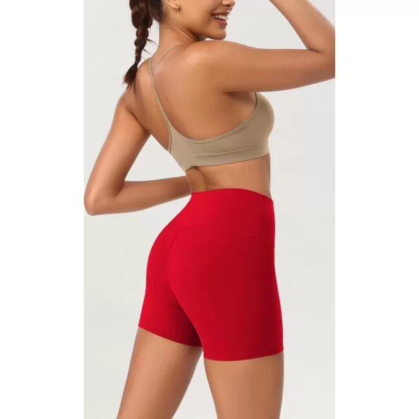 ODODOS ODCLOUD 2Pack Lounge Yoga Shorts for Women 4quot  6quot  8quot 10quot High Waist Buttery Soft Biker ShortsBlackred