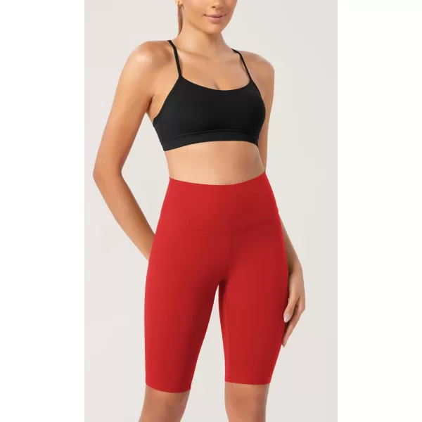 ODODOS ODCLOUD 2Pack Lounge Yoga Shorts for Women 4quot  6quot  8quot 10quot High Waist Buttery Soft Biker ShortsBlackred