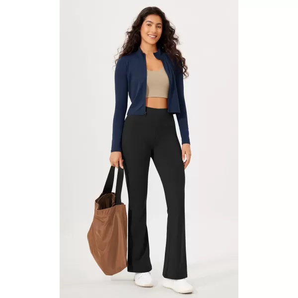 ODODOS Womens Cloud Feeling Athletic Jacket Full Zip Mock Neck Long Sleeve Lightweight Workout Cropped TopNavy