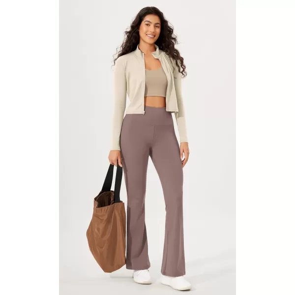 ODODOS Womens Cloud Feeling Athletic Jacket Full Zip Mock Neck Long Sleeve Lightweight Workout Cropped TopOat Milk