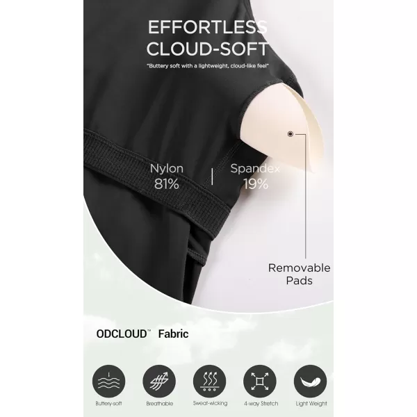 ODODOS Womens Cloud Feeling Racerback Tennis Dress with Separate Shorts and Built in Bra Mini Tank DressBlack