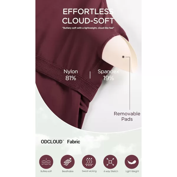 ODODOS Womens Cloud Feeling Racerback Tennis Dress with Separate Shorts and Built in Bra Mini Tank DressBurgundy