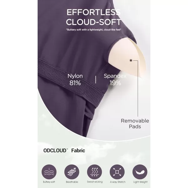 ODODOS Womens Cloud Feeling Racerback Tennis Dress with Separate Shorts and Built in Bra Mini Tank DressDark Purple