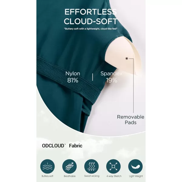 ODODOS Womens Cloud Feeling Racerback Tennis Dress with Separate Shorts and Built in Bra Mini Tank DressForest Teal