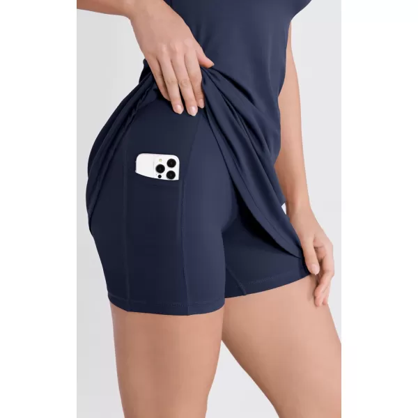 ODODOS Womens Cloud Feeling Racerback Tennis Dress with Separate Shorts and Built in Bra Mini Tank DressNavy