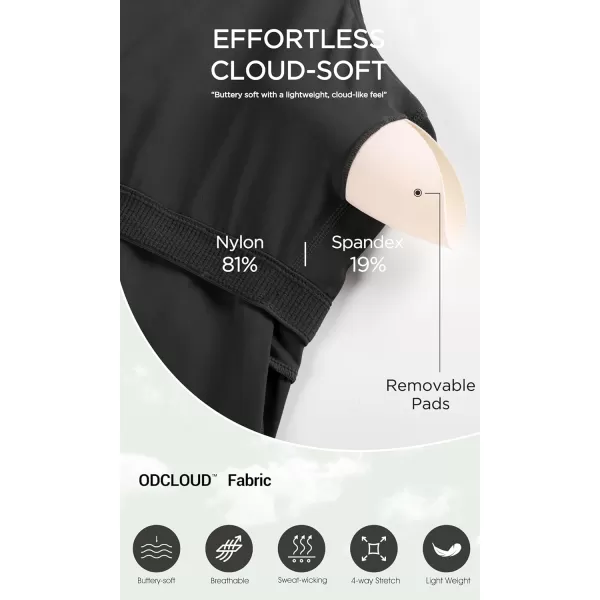 ODODOS Womens Cloud Feeling Racerback Tennis Dress with Separate Shorts and Built in Bra Mini Tank DressOnyx Black Grey
