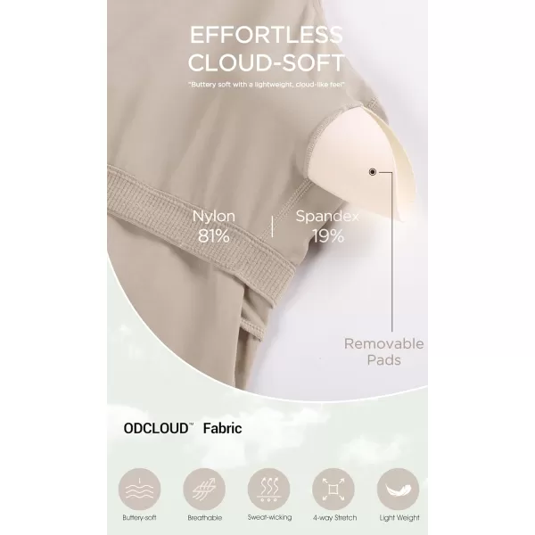 ODODOS Womens Cloud Feeling Racerback Tennis Dress with Separate Shorts and Built in Bra Mini Tank DressShaker Beige