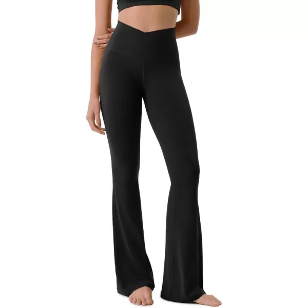ODODOS Cloud Feeling Crossover High Waist Flared Pants for Women Bootcut Yoga Pants with Back Pocket3032quot InseamBlack