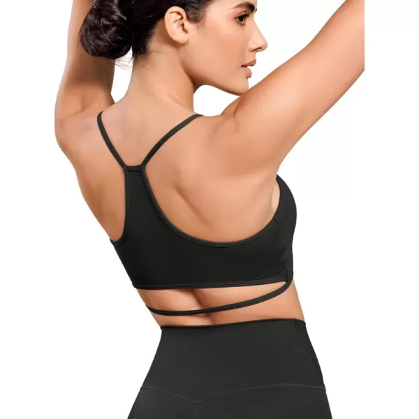 ODODOS Cloud Feeling Halter Sports Bra for Women Padding Cut Out Racerback Yoga Tank TopBlack