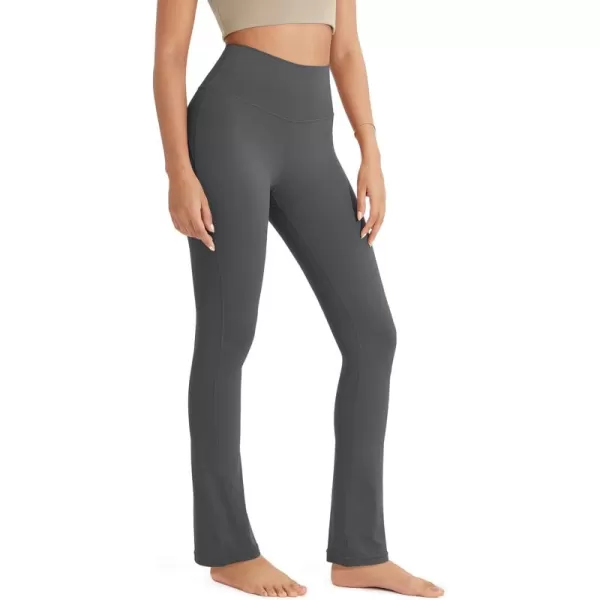 ODODOS Cloud Feeling Straight Leg Pants with Back Pocket for Women High Waist Casual Lounge Yoga Pants 28quot  30quot InseamCharcoal