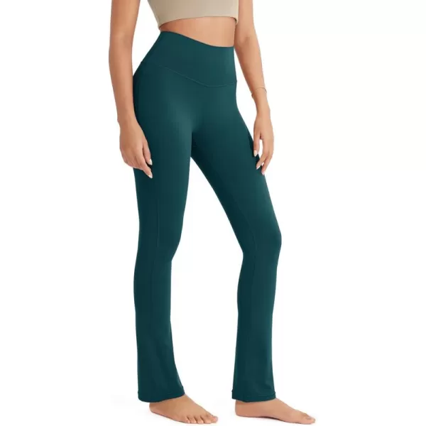 ODODOS Cloud Feeling Straight Leg Pants with Back Pocket for Women High Waist Casual Lounge Yoga Pants 28quot  30quot InseamForest Teal