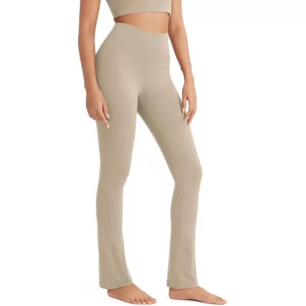 ODODOS Cloud Feeling Straight Leg Pants with Back Pocket for Women High Waist Casual Lounge Yoga Pants 28quot  30quot InseamShaker Beige