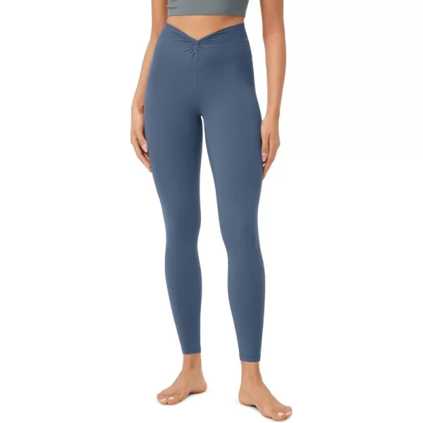 ODODOS Cloud Feeling Twist Yoga Leggings for Women 25quot  28quot High Waist Crossover Yoga PantsInk Blue