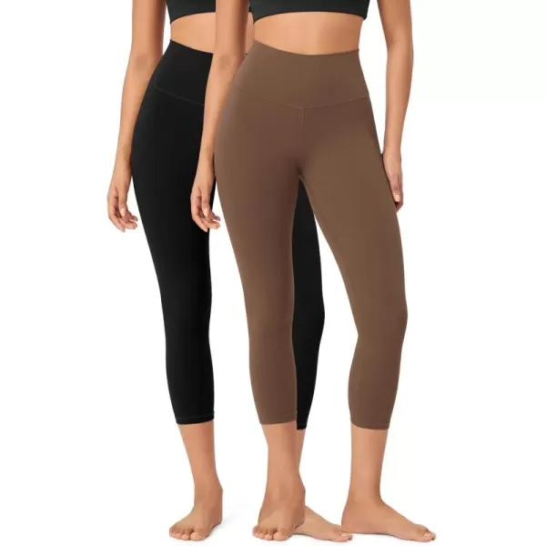 ODODOS ODCLOUD 2Pack Buttery Soft Lounge Yoga Leggings for Women 23quot  25quot 28quot High Waist Yoga PantsBlackbrunette