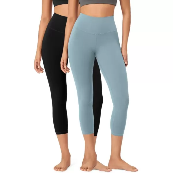 ODODOS ODCLOUD 2Pack Buttery Soft Lounge Yoga Leggings for Women 23quot  25quot 28quot High Waist Yoga PantsBlackchambray