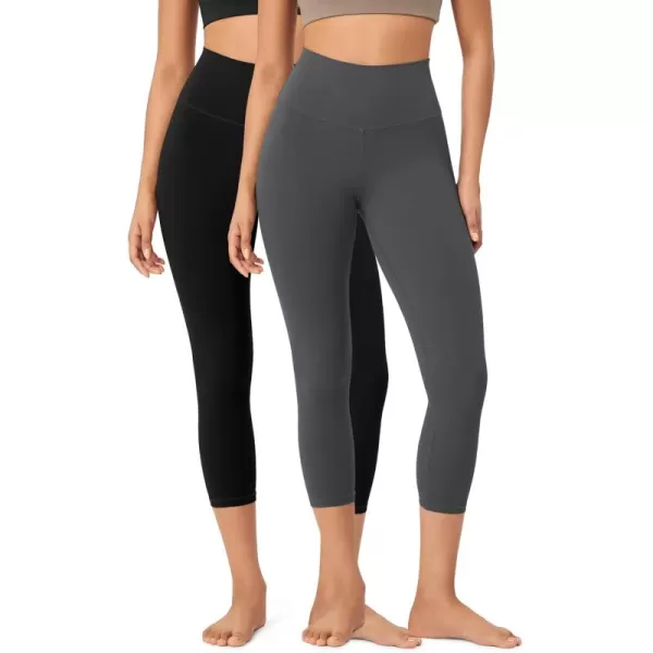 ODODOS ODCLOUD 2Pack Buttery Soft Lounge Yoga Leggings for Women 23quot  25quot 28quot High Waist Yoga PantsBlackcharcoal