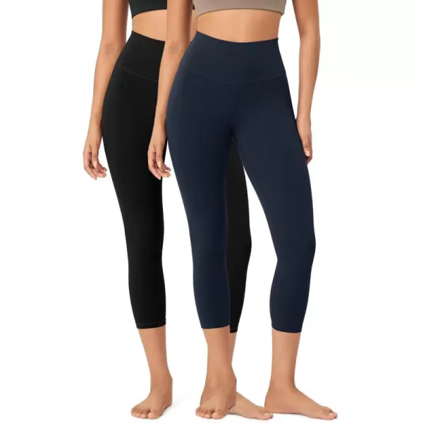 ODODOS ODCLOUD 2Pack Buttery Soft Lounge Yoga Leggings for Women 23quot  25quot 28quot High Waist Yoga PantsBlackdeep Navy