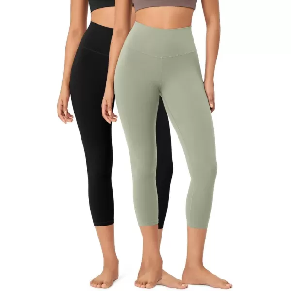 ODODOS ODCLOUD 2Pack Buttery Soft Lounge Yoga Leggings for Women 23quot  25quot 28quot High Waist Yoga PantsBlacklime Stone