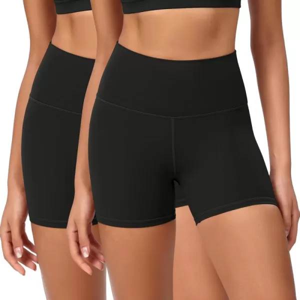 ODODOS ODCLOUD 2Pack Lounge Yoga Shorts for Women 4quot  6quot  8quot 10quot High Waist Buttery Soft Biker Shorts1blackblack