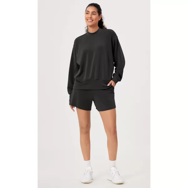 ODODOS Modal Soft Long Sleeve Oversized Sweatshirts for Women Crew Neck Pullover TopsBlack