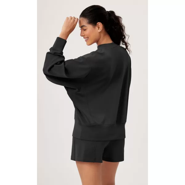 ODODOS Modal Soft Long Sleeve Oversized Sweatshirts for Women Crew Neck Pullover TopsBlack